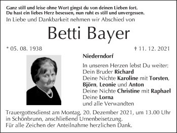Anzeige von Betti Bayer von MGO