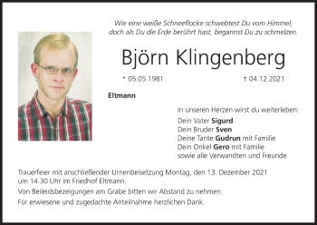 Anzeige von Björn Klingenberg von MGO