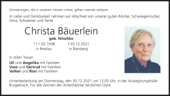 Anzeige von Christa Bäuerlein von MGO