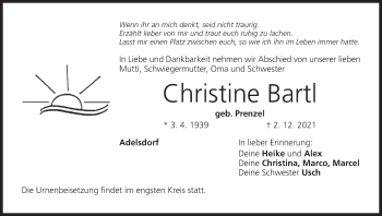 Anzeige von Christine Bartl von MGO