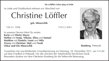 Anzeige von Christine Löffler von MGO