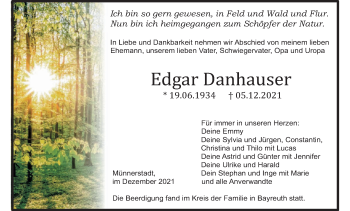Anzeige von Edgar Danhauser von MGO