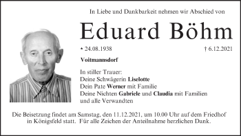 Anzeige von Eduard Böhm von MGO