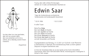 Anzeige von Edwin Saar von MGO