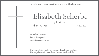 Anzeige von Elisabeth Scherbe von MGO