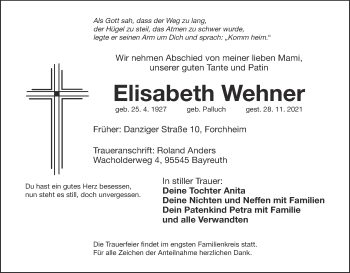 Anzeige von Elisabeth Wehner von MGO