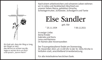 Anzeige von Else Sandler von MGO