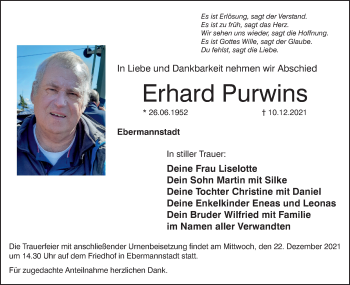 Anzeige von Erhard Purwins von MGO