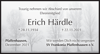 Anzeige von Erich Härdle von MGO