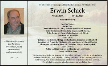 Anzeige von Erwin Schick von MGO
