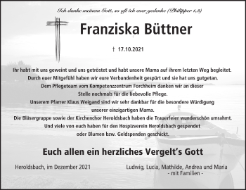 Anzeige von Franziska Büttner von MGO