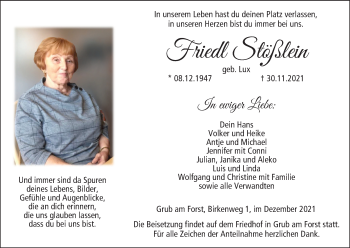 Anzeige von Friedl Stößlein von MGO