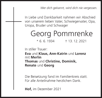 Anzeige von Georg Pommrenke von MGO