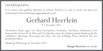Anzeige von Gerhard Heerlein von MGO
