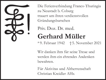 Anzeige von Gerhard Müller von MGO