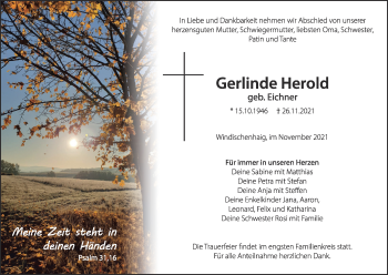 Anzeige von Gerlinde Herold von MGO