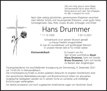 Anzeige von Hans Drummer von MGO