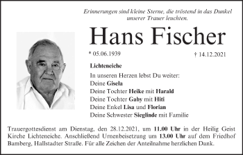 Anzeige von Hans Fischer von MGO