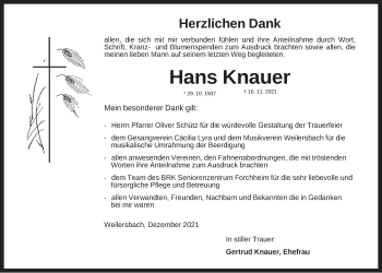 Anzeige von Hans Knauer von MGO