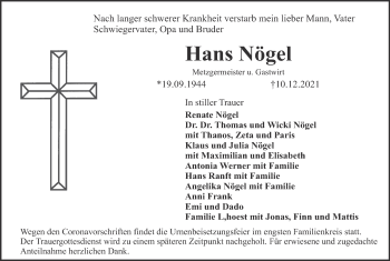 Anzeige von Hans Nögel von MGO