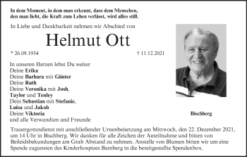 Anzeige von Helmut Ott von MGO