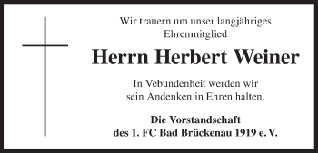 Anzeige von Herbert Weiner von MGO