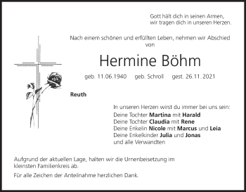 Anzeige von Hermine Böhm von MGO