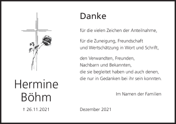 Anzeige von Hermine Böhm von MGO