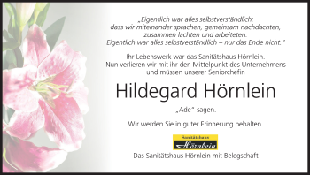 Anzeige von Hildegard Hörnlein von MGO