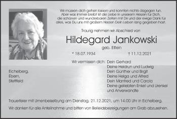 Anzeige von Hildegard Jankowski von MGO