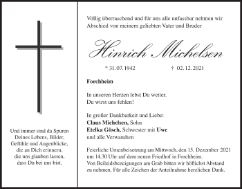 Anzeige von Hinrich Michelsen von MGO