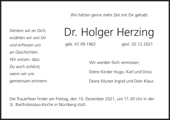 Anzeige von Holger Herzing von MGO