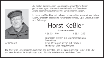 Anzeige von Horst Keßler von MGO