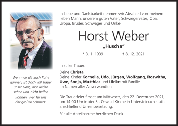 Anzeige von Horst Weber von MGO