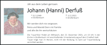 Anzeige von Johann Derfuß von MGO