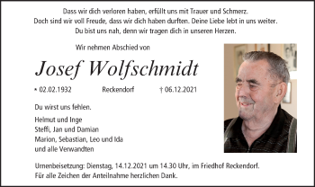 Anzeige von Josef Wolfschmidt von MGO
