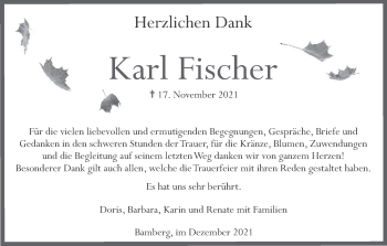 Anzeige von Karl Fischer von MGO