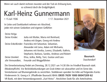 Anzeige von Karl-Heinz Gunnermann von MGO