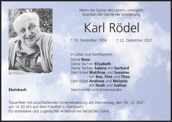 Anzeige von Karl Rödel von MGO