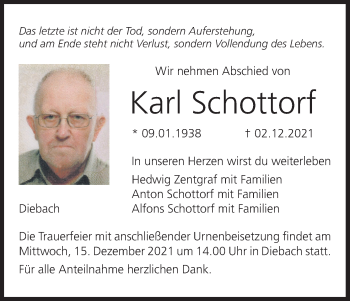Anzeige von Karl Schottorf von MGO