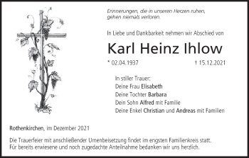 Anzeige von Karl Heinz Ihlow von MGO