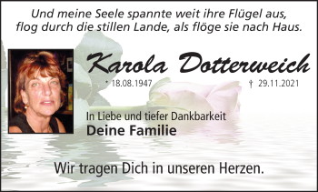 Anzeige von Karola Dotterweich von MGO