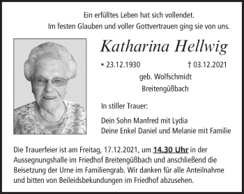 Anzeige von Katharina Hellwig von MGO