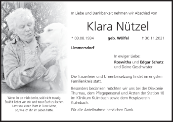 Anzeige von Klara Nützel von MGO