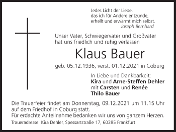 Anzeige von Klaus Bauer von MGO