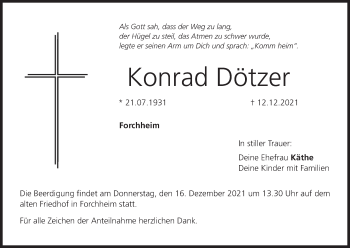 Anzeige von Konrad Dötzer von MGO