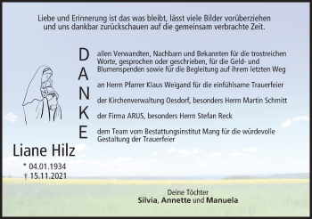Anzeige von Liane Hilz von MGO