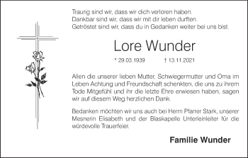 Anzeige von Lore Wunder von MGO