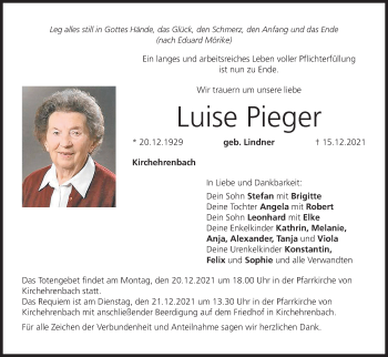 Anzeige von Luise Pieger von MGO
