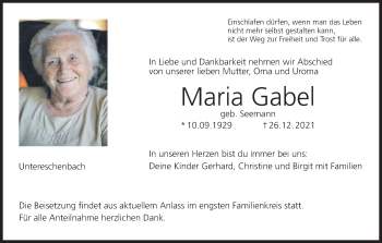 Anzeige von Maria Gabel von MGO